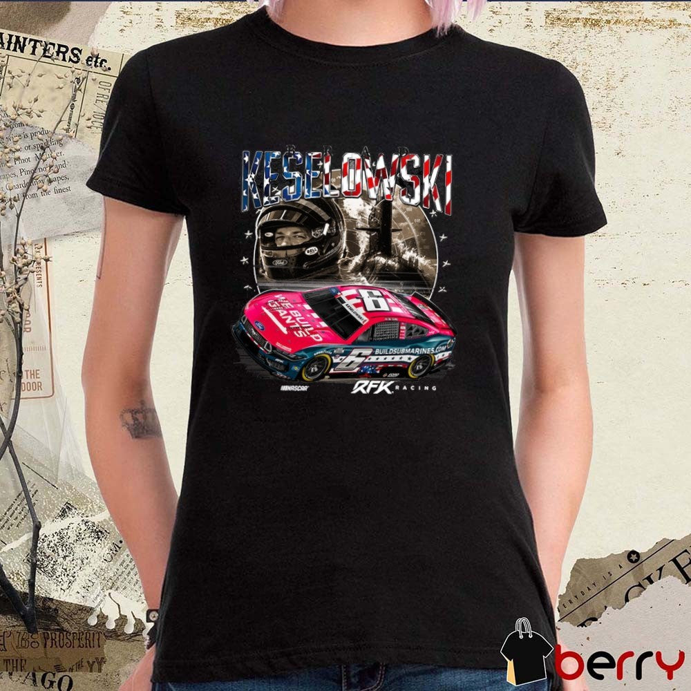 Brad Keselowski BuildSubmarines.com Patriotic Car RFK Racing Nascar t-shirt