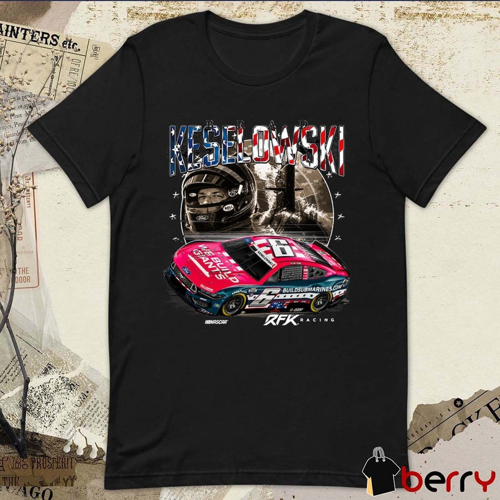 Brad Keselowski BuildSubmarines.com Patriotic Car RFK Racing Nascar t-shirt
