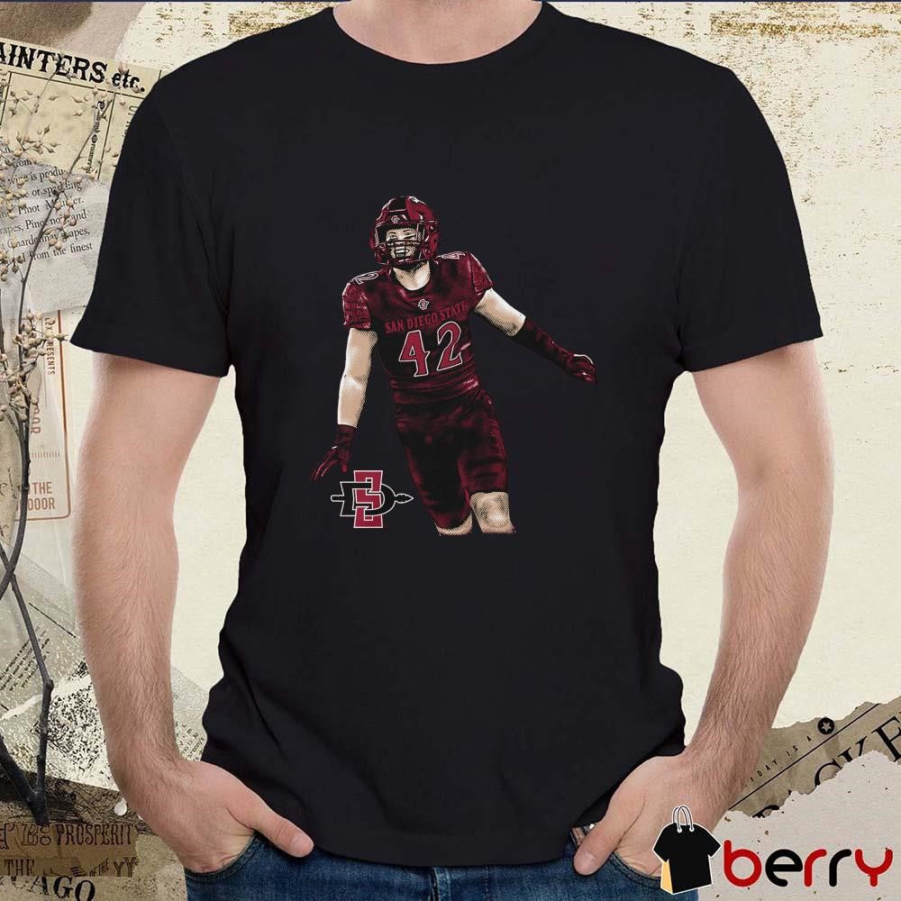 Brady Anderson #42 San Diego State Illustrated Graphic t-shirt
