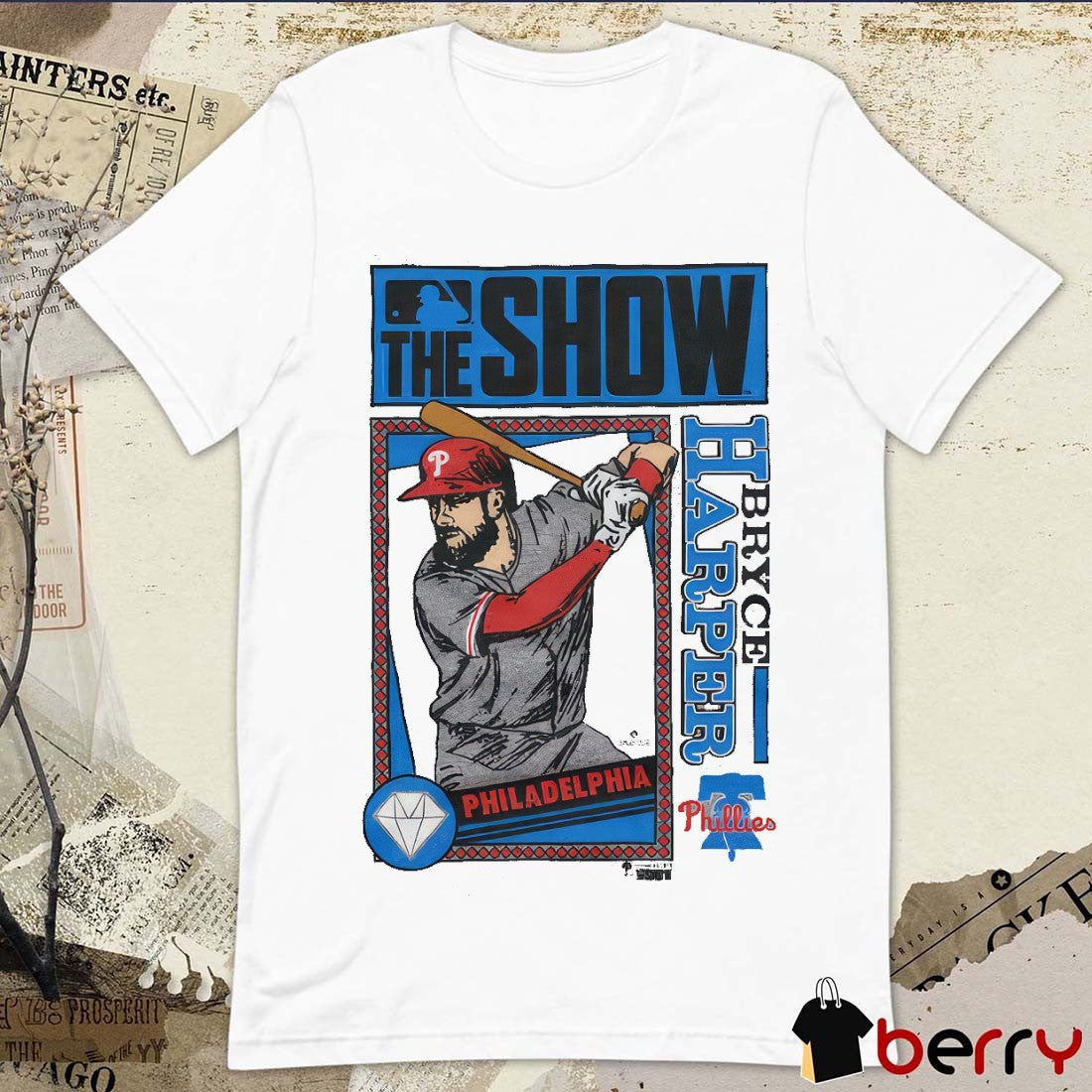 Bryce Harper MLB The Show Philadelphia Phillies 2025 Cartoon t-shirt
