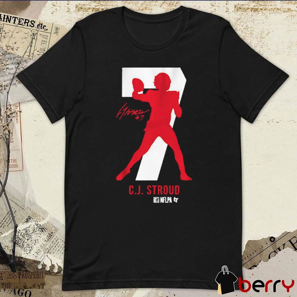 C.J. Stroud Action Number Silo Signature Houston Texans t-shirt
