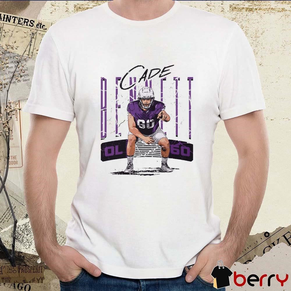 Cade Bennett #60 College Stance TCU Horned Frogs OL t-shirt