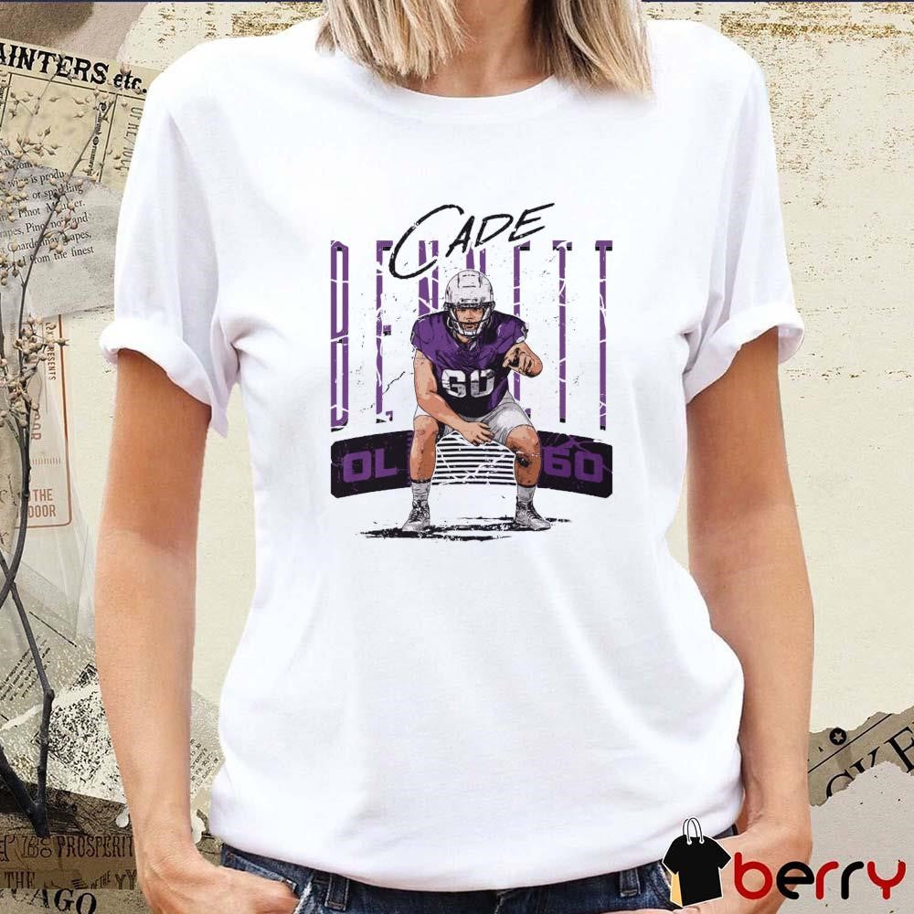 Cade Bennett #60 College Stance TCU Horned Frogs OL t-shirt