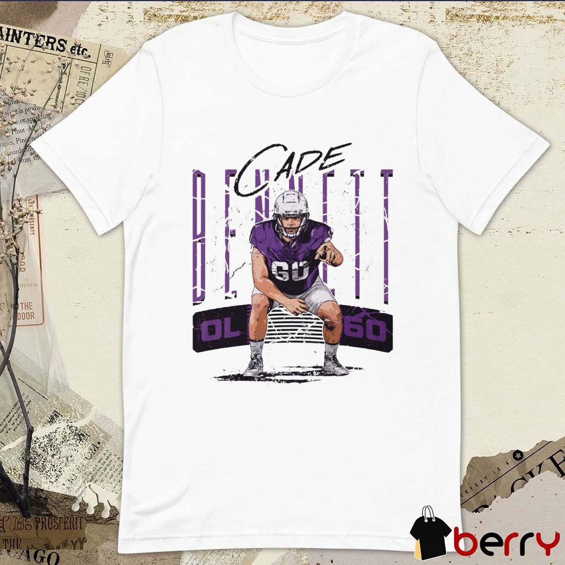 Cade Bennett #60 College Stance TCU Horned Frogs OL t-shirt