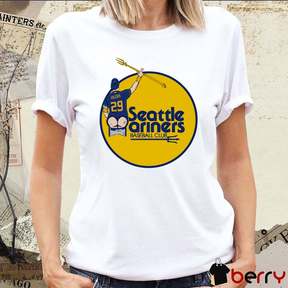 Cal Raleigh No. 29 Seattle Mariners Baseball Club MLB Trident Graphic t-shirt