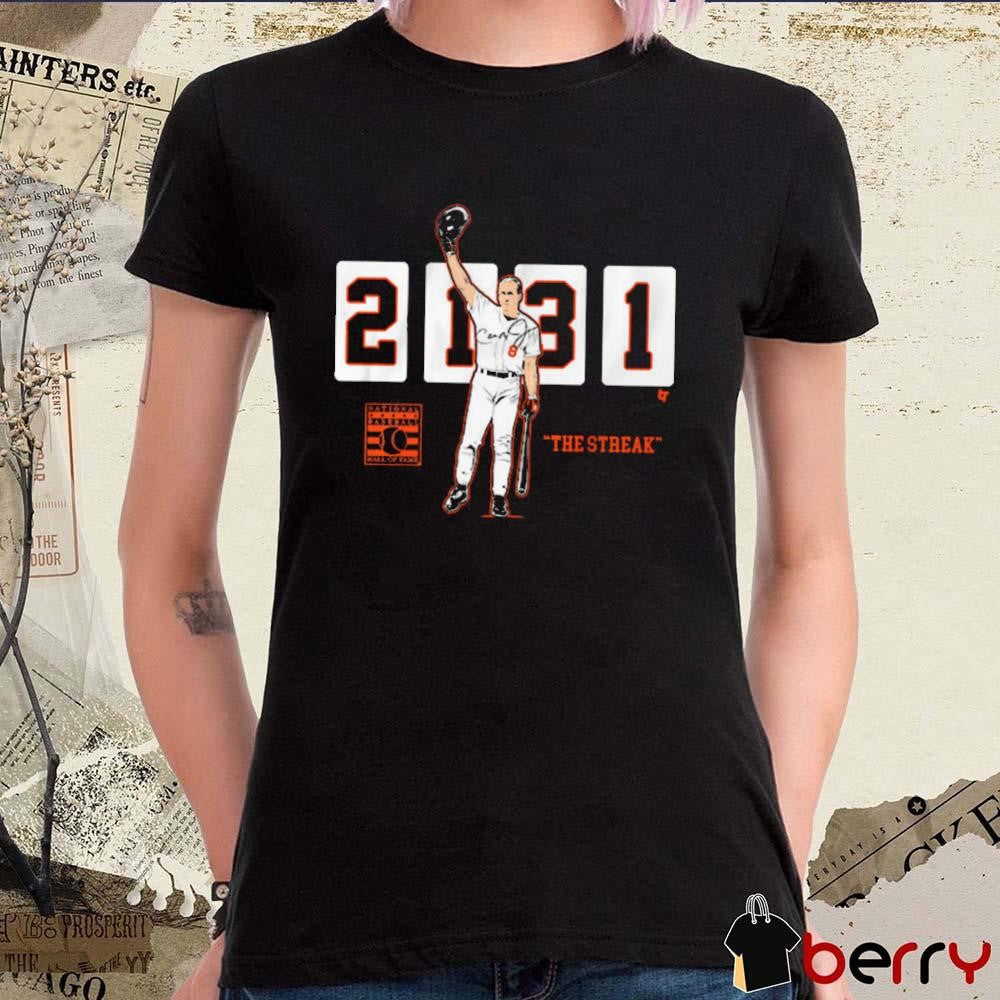 Cal Ripken Jr 2131 The Streak Baltimore Orioles National Baseball Hall Of Fame Painting t-shirt