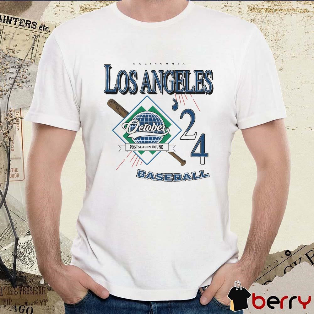 California Los Angeles In The Fall October Postseason Bound Baseball ’24 t-shirt