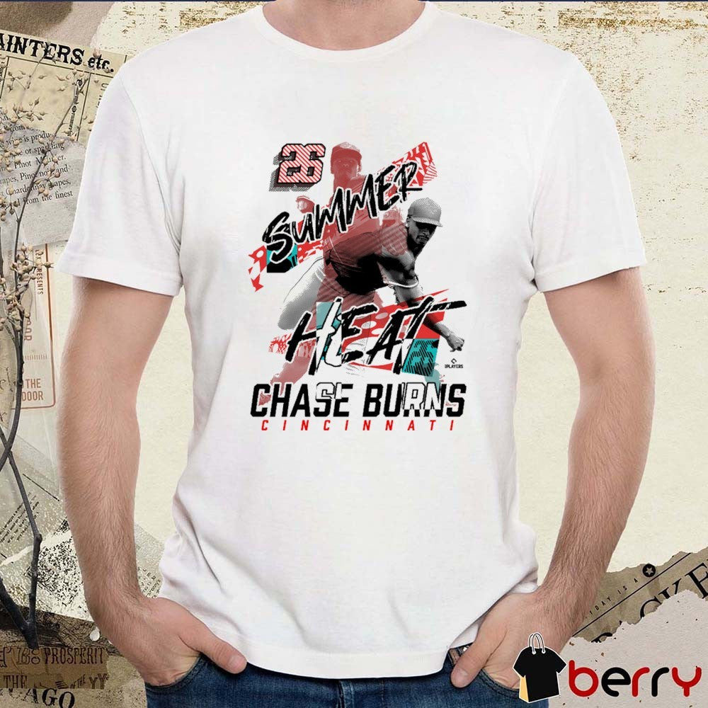 Chase Burns Summer Heat Cincinnati Reds MLB Graphic t-shirt