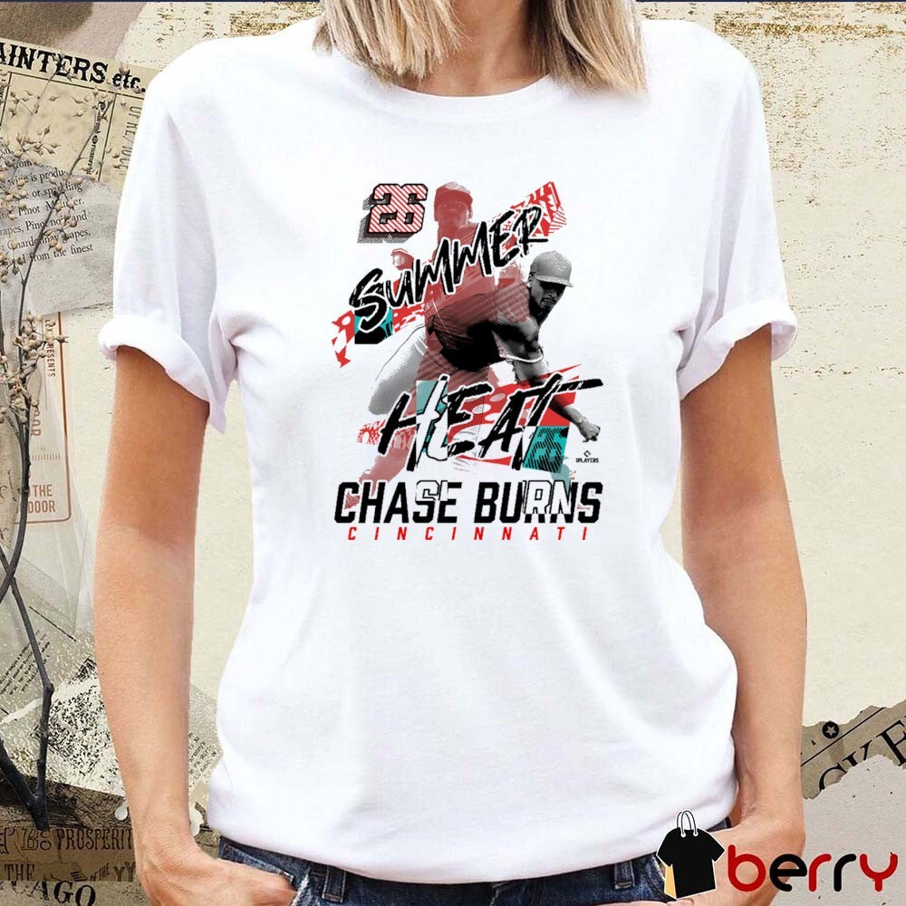 Chase Burns Summer Heat Cincinnati Reds MLB Graphic t-shirt