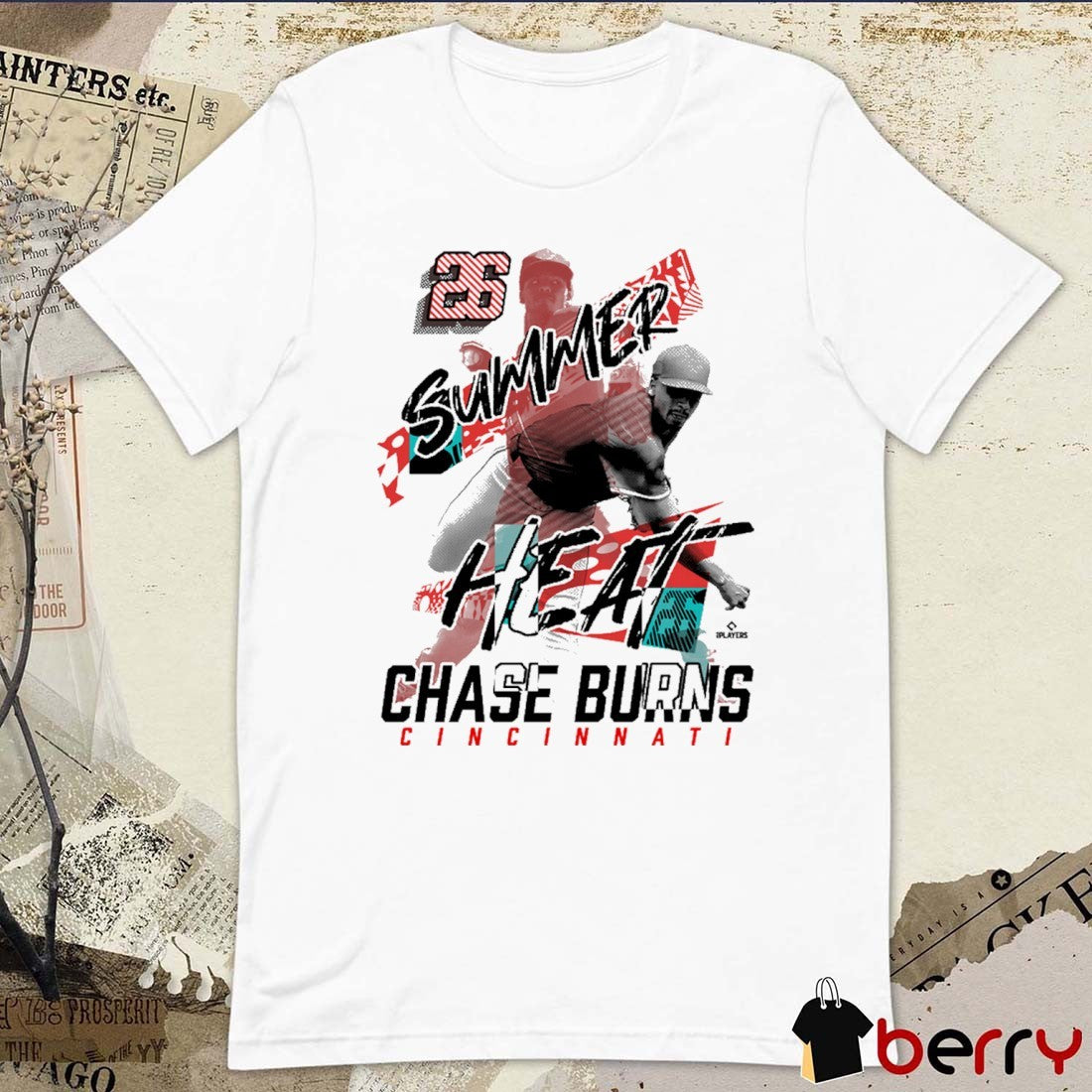 Chase Burns Summer Heat Cincinnati Reds MLB Graphic t-shirt