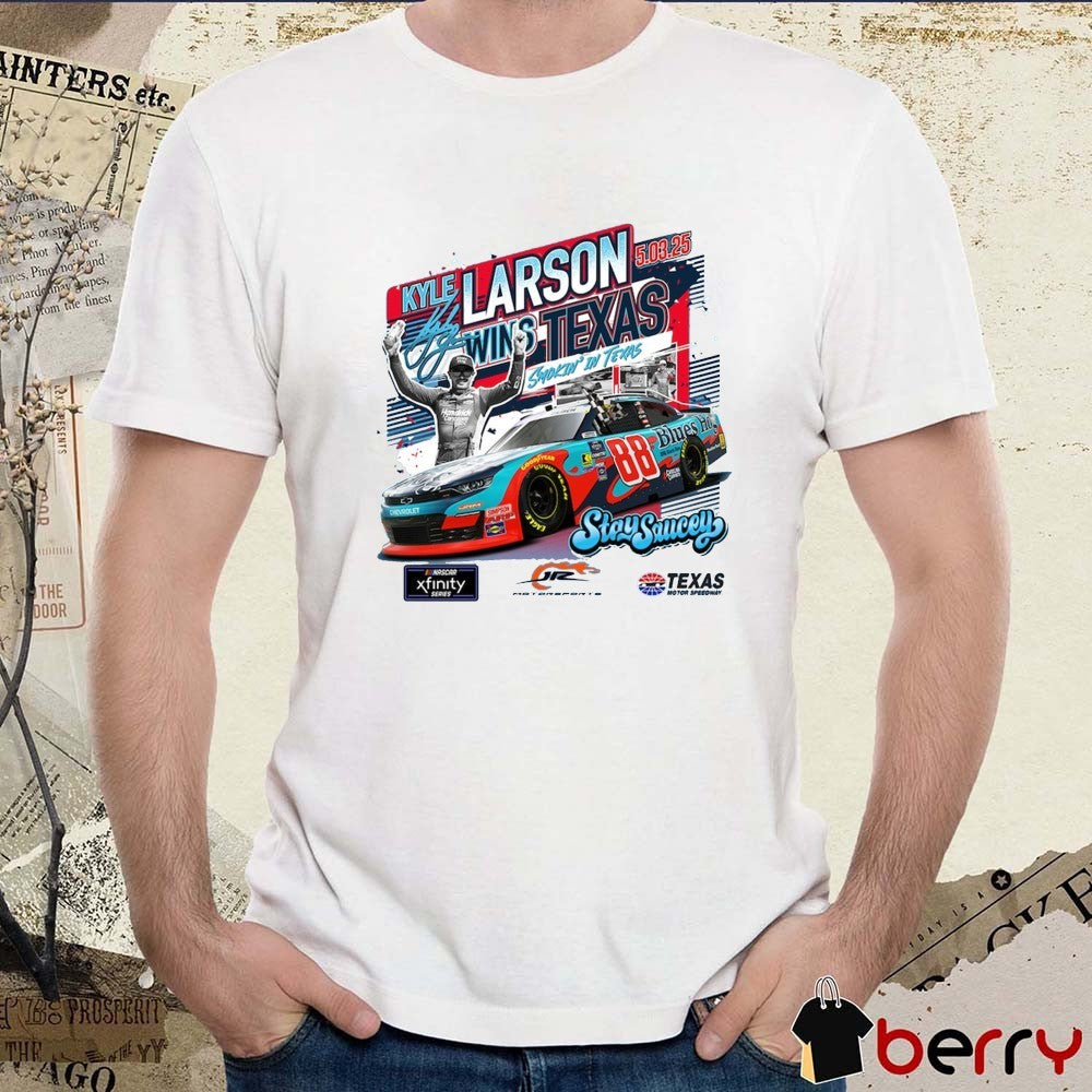 Checkered Flag Sports Kyle Larson 2025 Xfinity Series Andy’s Frozen Custard 300 Race Winner Texas Signature t-shirt