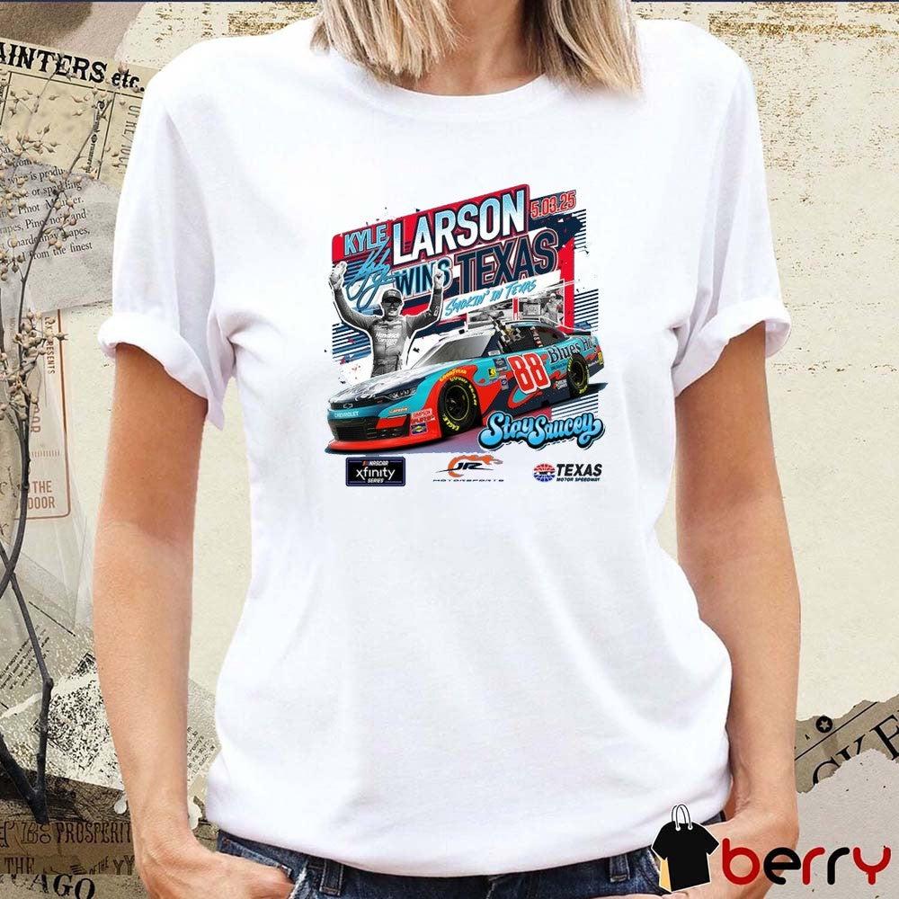 Checkered Flag Sports Kyle Larson 2025 Xfinity Series Andy’s Frozen Custard 300 Race Winner Texas Signature t-shirt