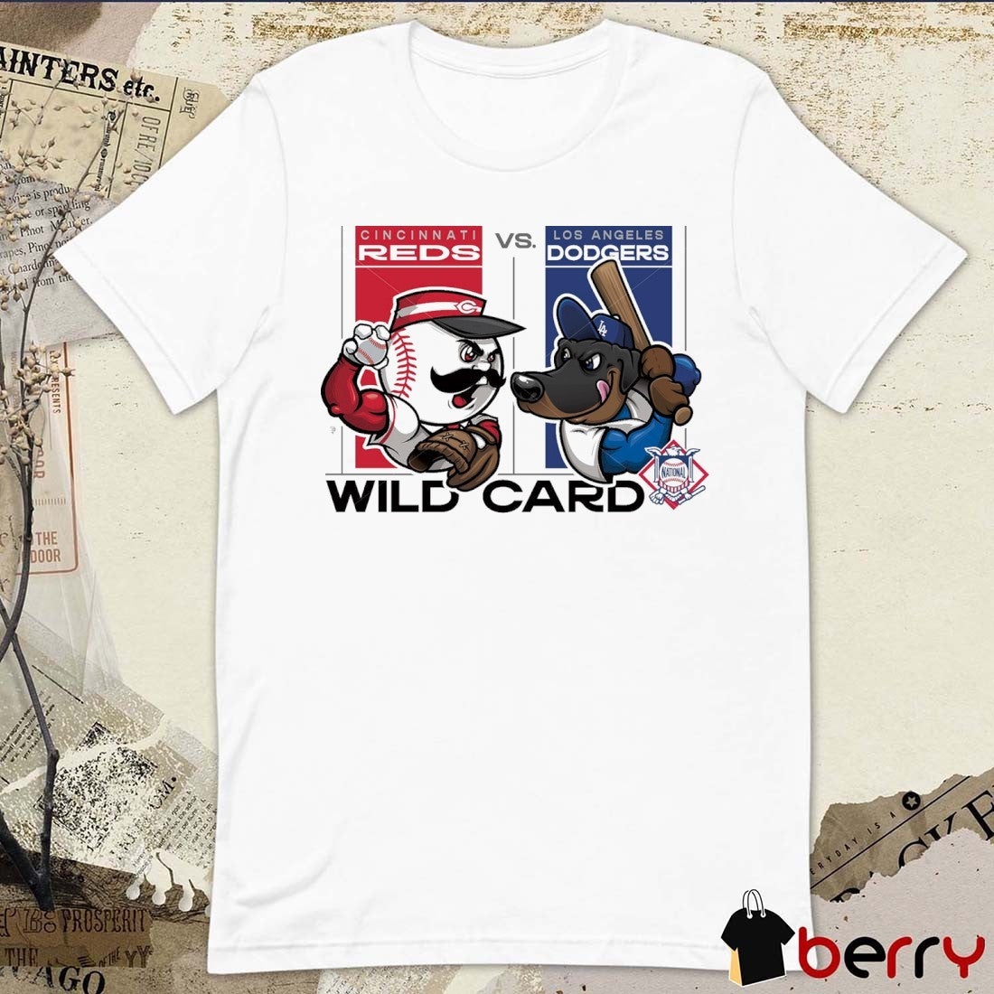 Cincinnati Reds Vs Los Angeles Dodgers 2025 MLB Wild Card Mascots Graphic t-shirt
