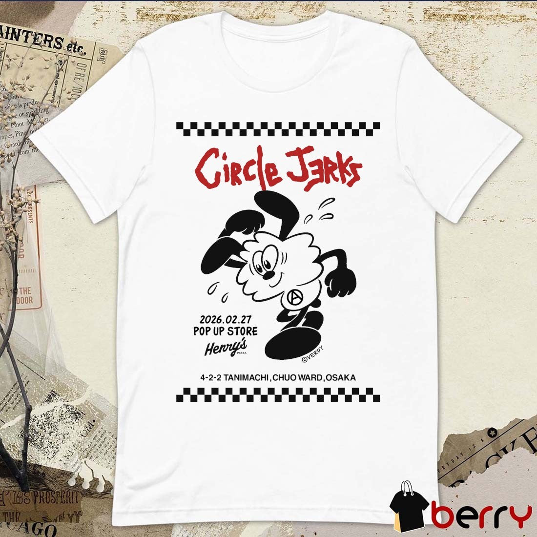 Circle Jerks 2026 February 27 Henry’s Pizza Tanimachi Chuo Ward Osaka t-shirt