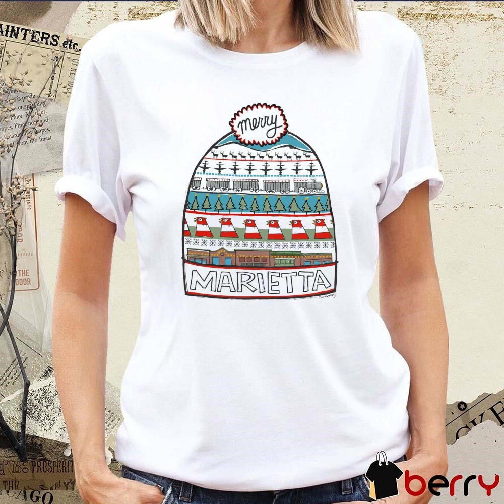 Claire Dunaway Merry Marietta Merry Christmas 2024 Paint t-shirt