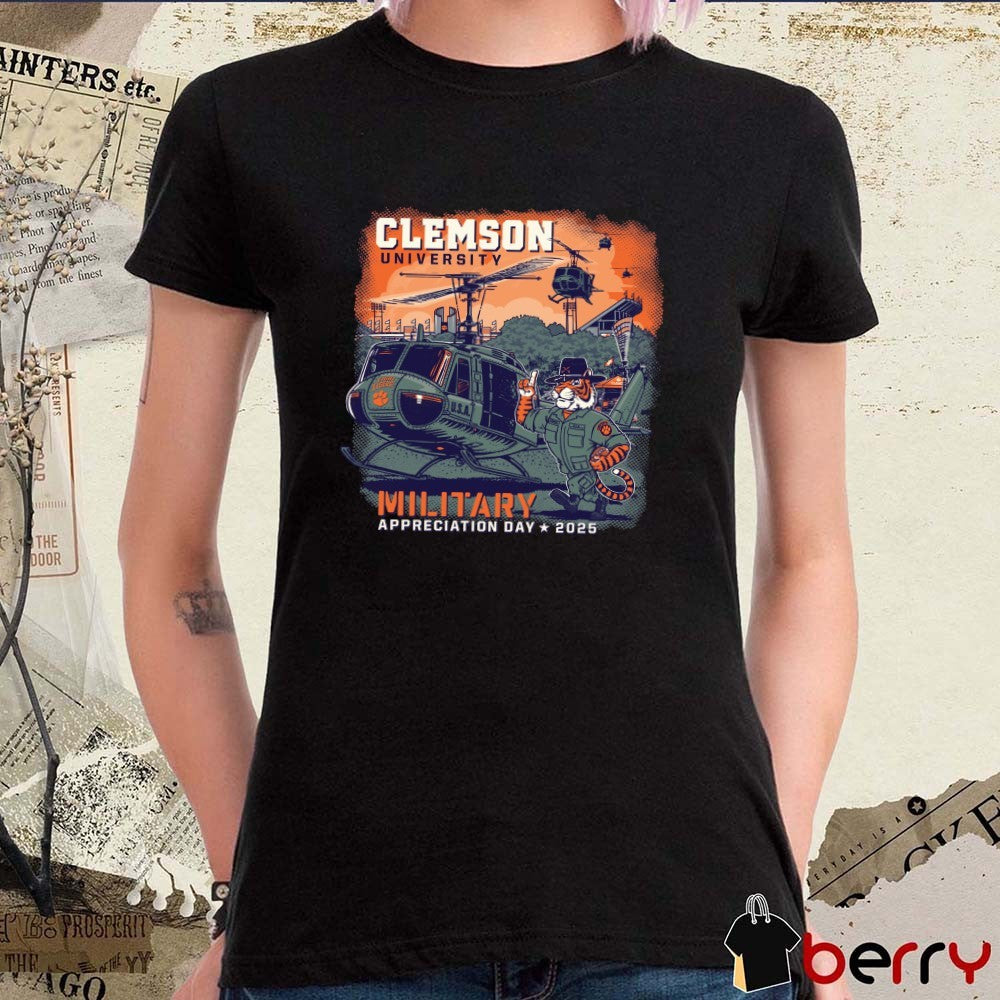 Clemson Tigers University Military Appreciation Day 2025 Helicopter Painting t-shirt