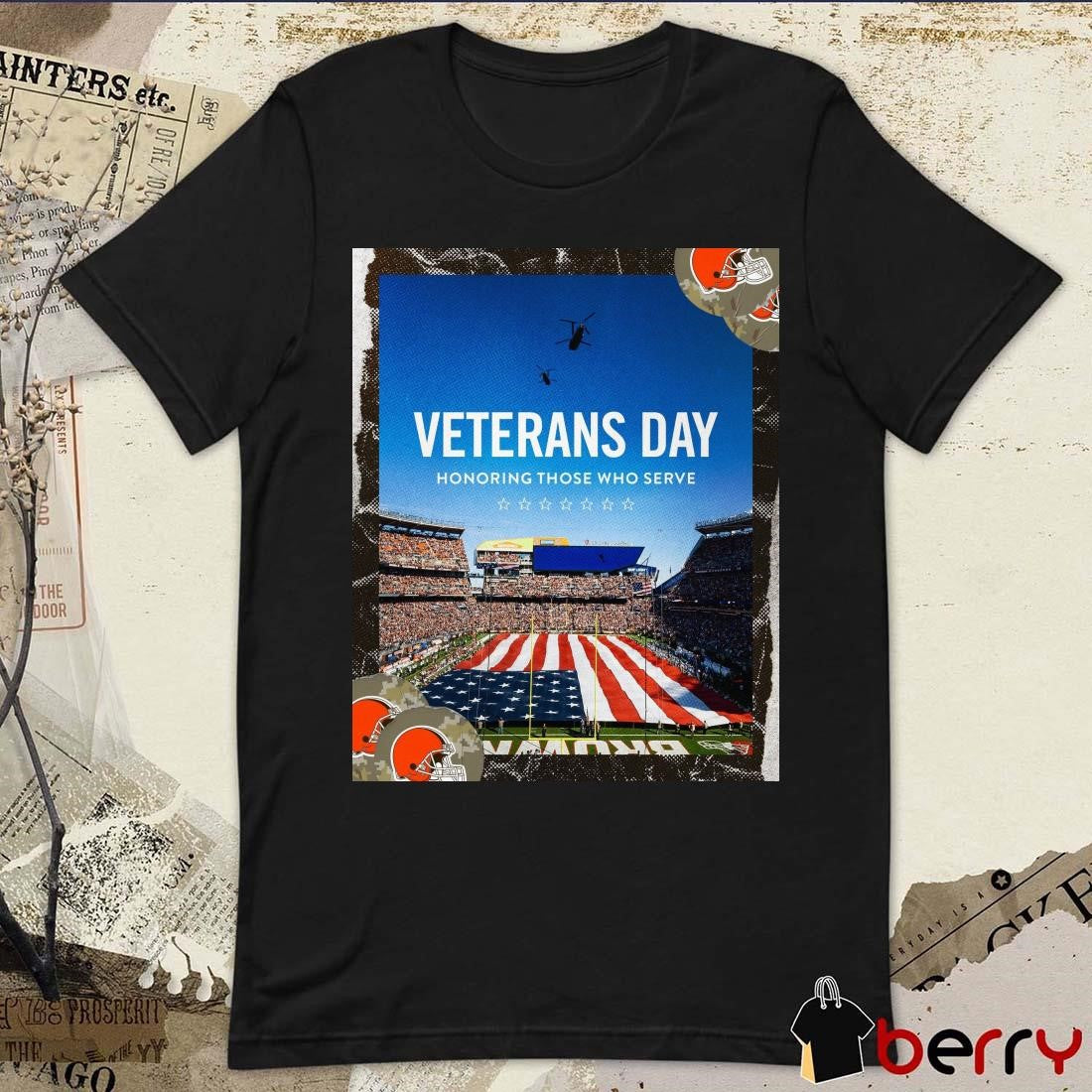 Cleveland Browns Veterans Day Honoring Those Who Serve Poster t-shirt