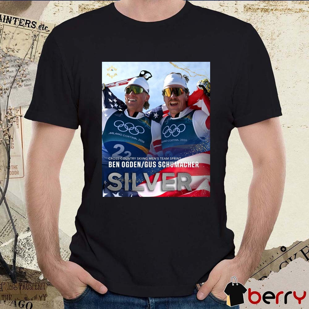 Cross-country Skiing Men’s Team Sprint Ben Ogden And Gus Schumacher Silver Medal Winter Olympics t-shirt