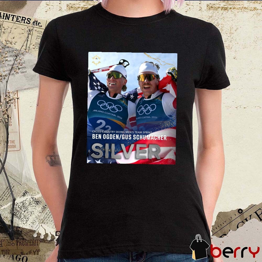 Cross-country Skiing Men’s Team Sprint Ben Ogden And Gus Schumacher Silver Medal Winter Olympics t-shirt
