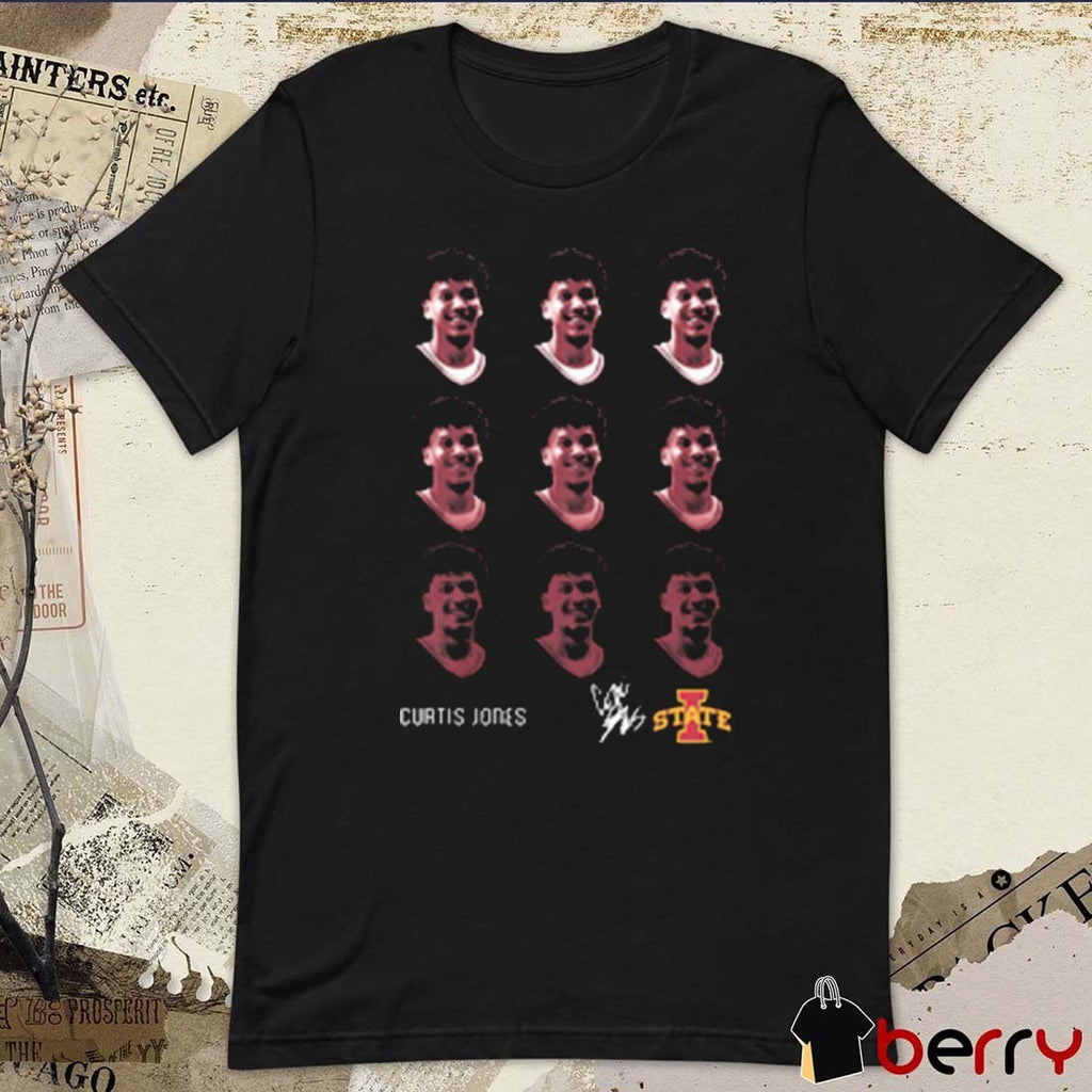 Curtis Jones Patterned Head Iowa State Cyclones Basketball NCAA March Madness 2025 Painting t-shirt