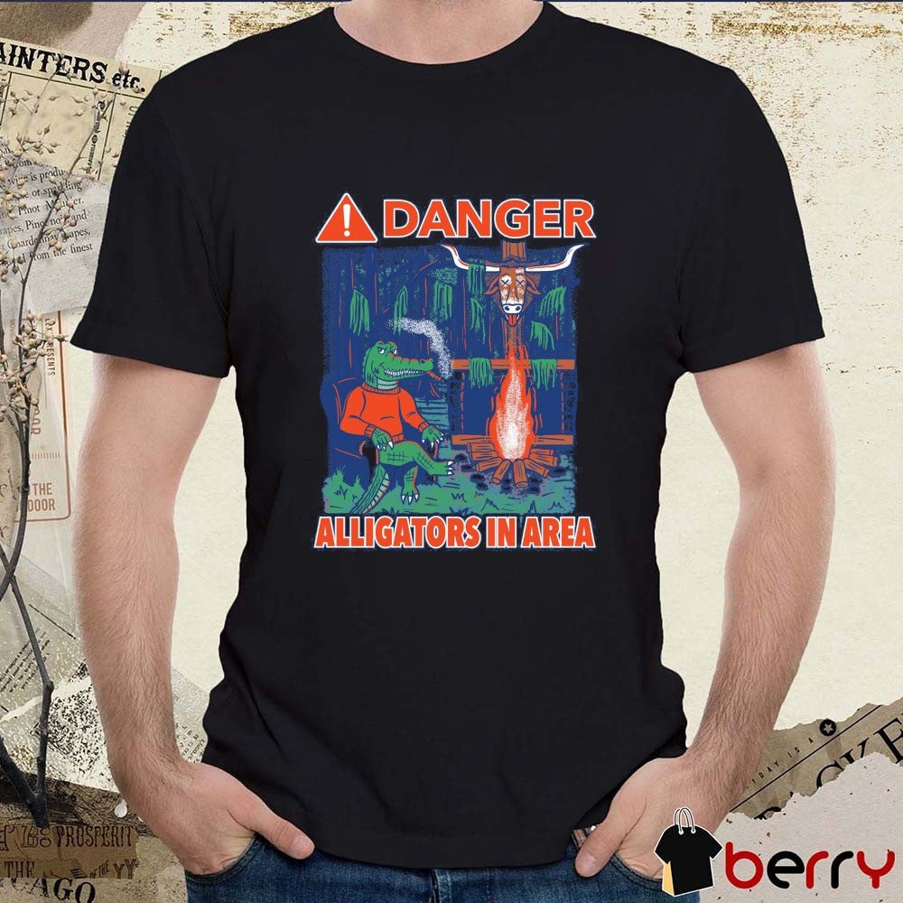 Danger Alligators in Area Florida Gators Defeats Texas Longhorns Painting t-shirt