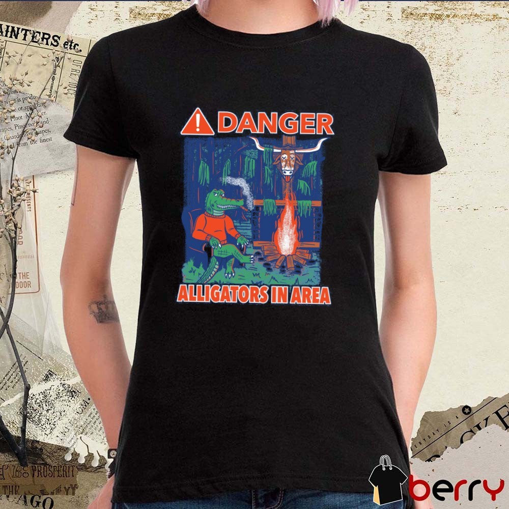 Danger Alligators in Area Florida Gators Defeats Texas Longhorns Painting t-shirt