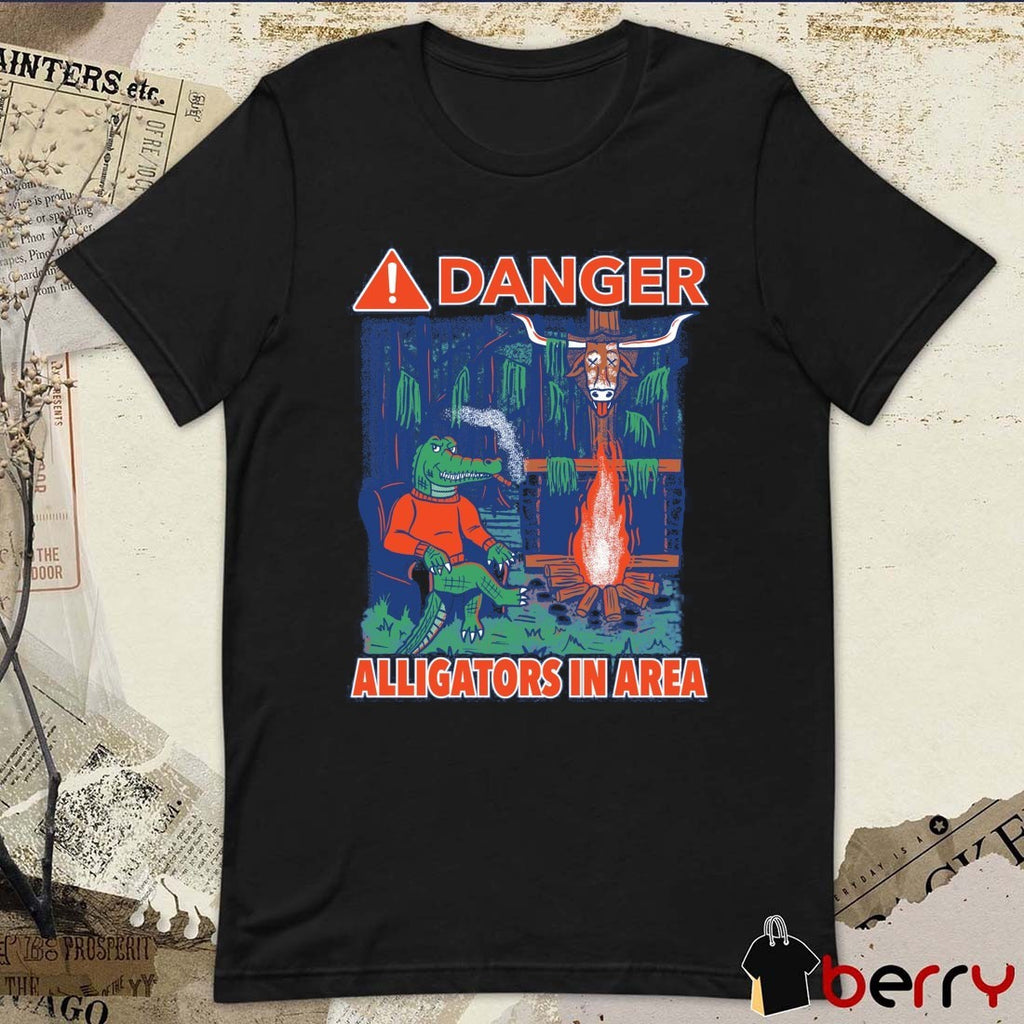 Danger Alligators in Area Florida Gators Defeats Texas Longhorns Painting t-shirt