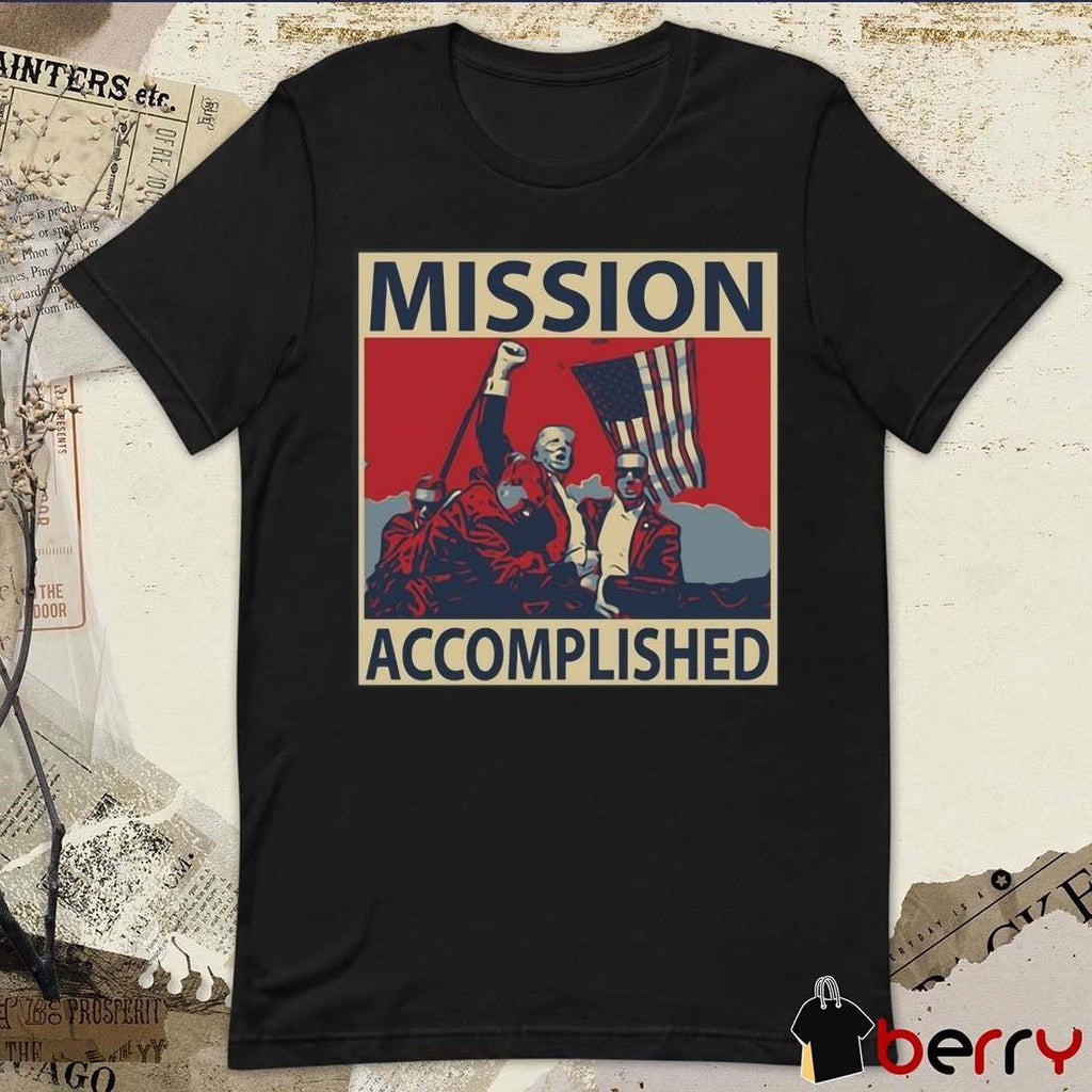 David Harris Jr Wearing Trump Mission Accomplished Retro Poster t-shirt