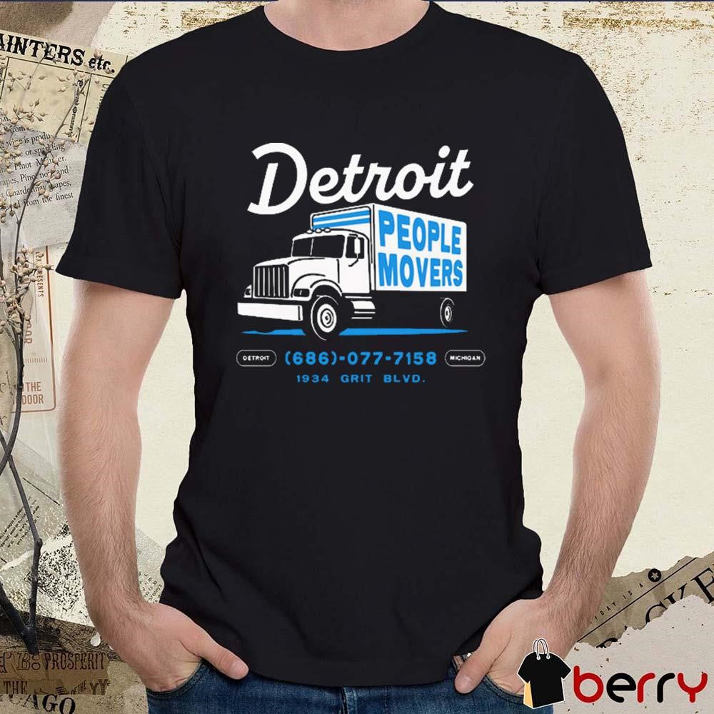 Detroit Lions People Movers 686 077 7158 1934 Grit BLVD Michigan t-shirt