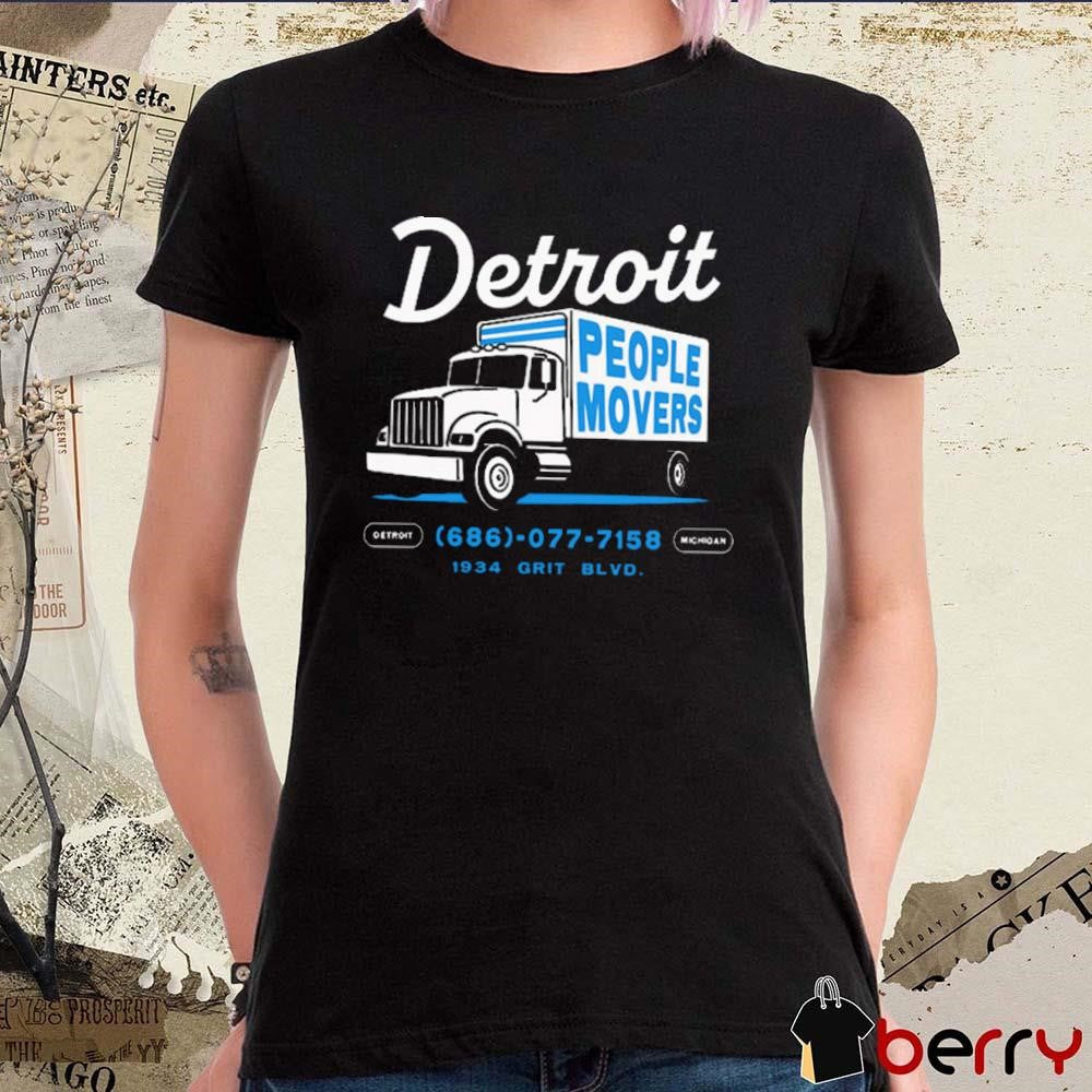 Detroit Lions People Movers 686 077 7158 1934 Grit BLVD Michigan t-shirt