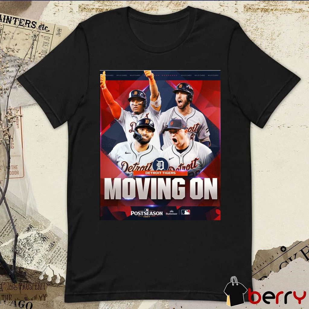 Detroit Tigers Moving On MLB Postseason Poster 2024 t-shirt