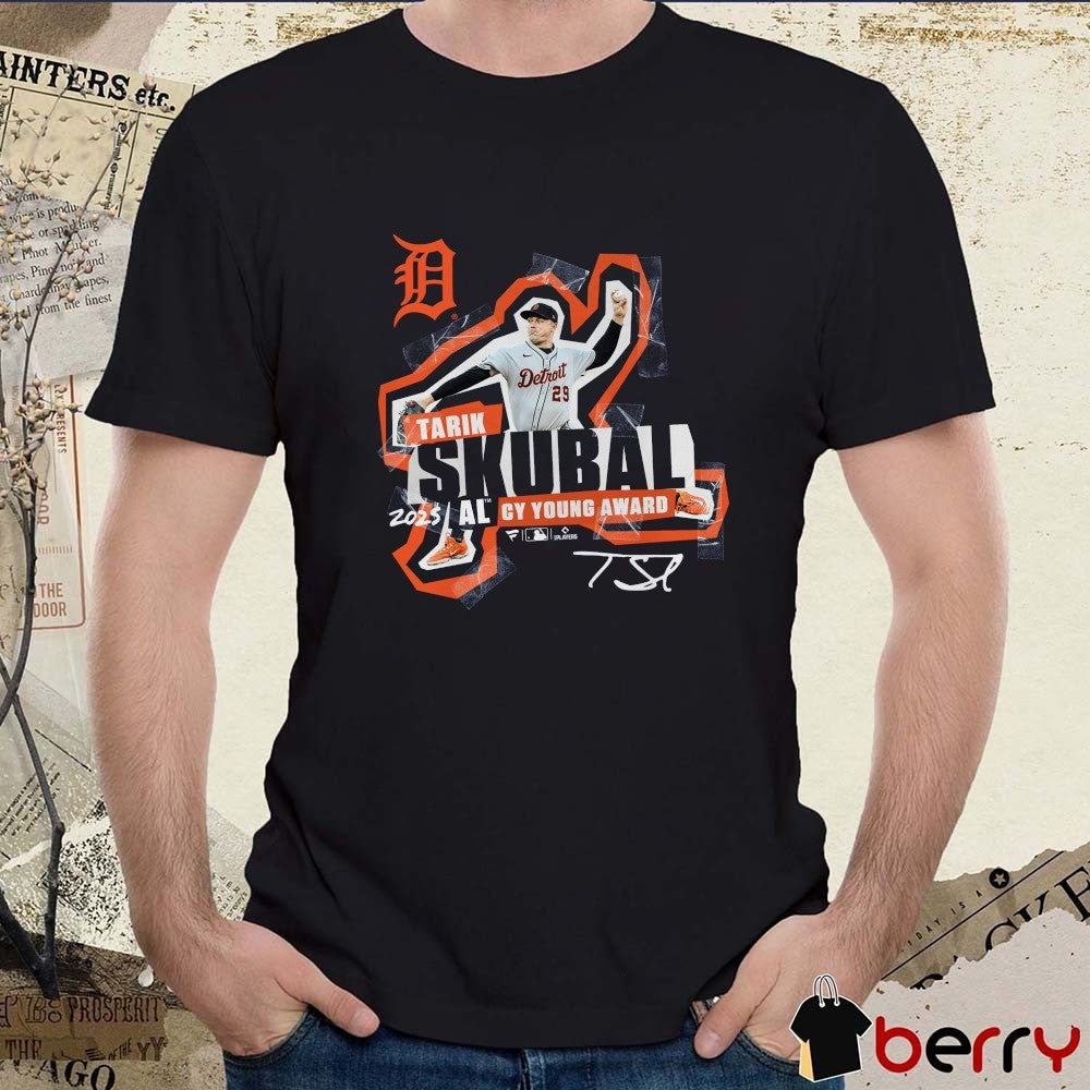 Detroit Tigers Tarik Skubal 2025 MLB American League Cy Young Award Winner Signature t-shirt
