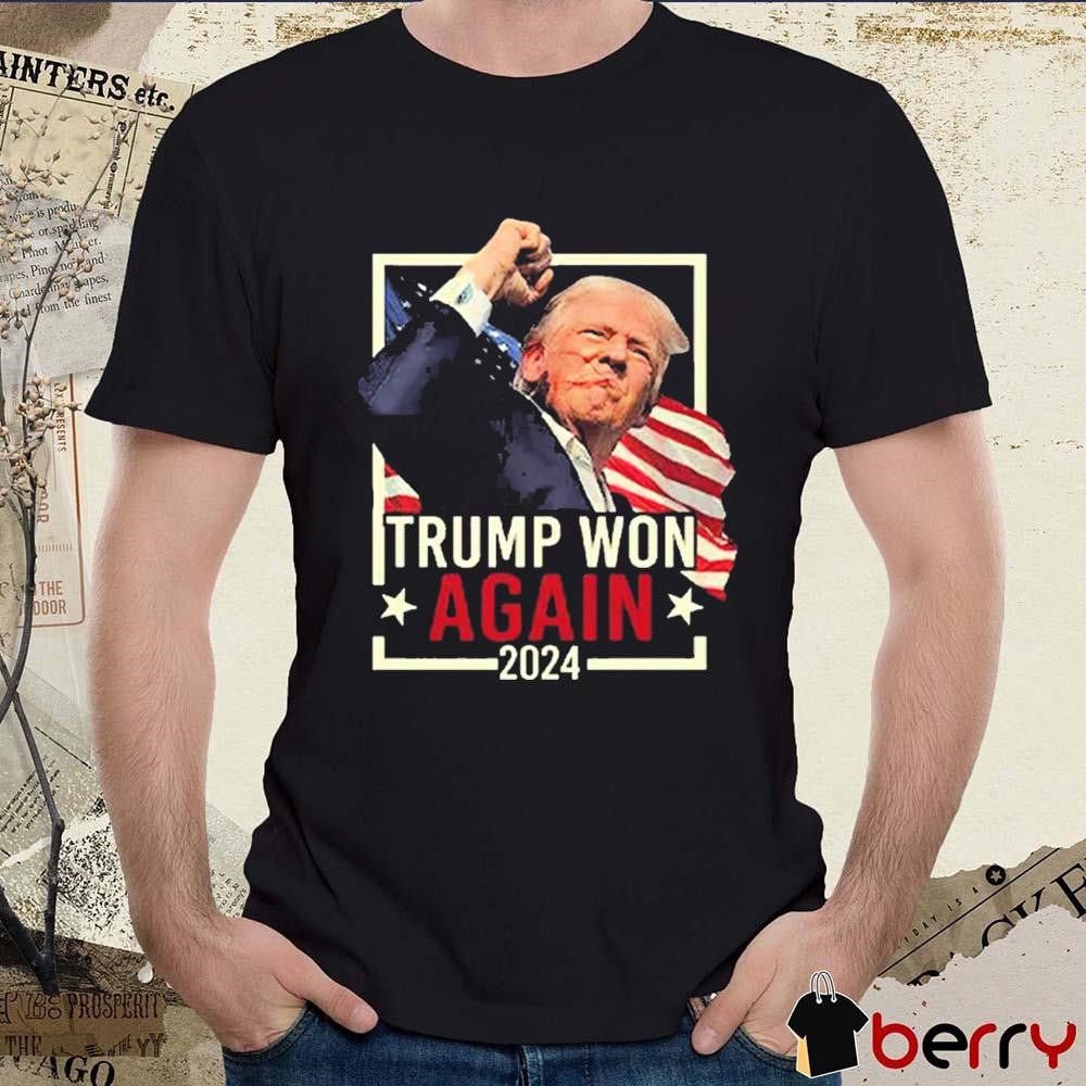 Donald Trump Shot Won Again Election 2024 Retro t-shirt