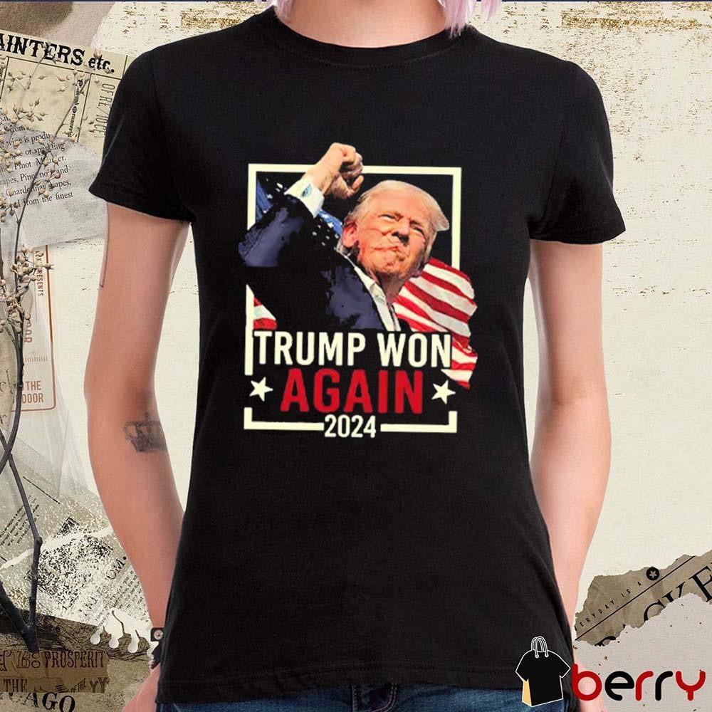 Donald Trump Shot Won Again Election 2024 Retro t-shirt