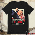Donald Trump Shot Won Again Election 2024 Retro t-shirt