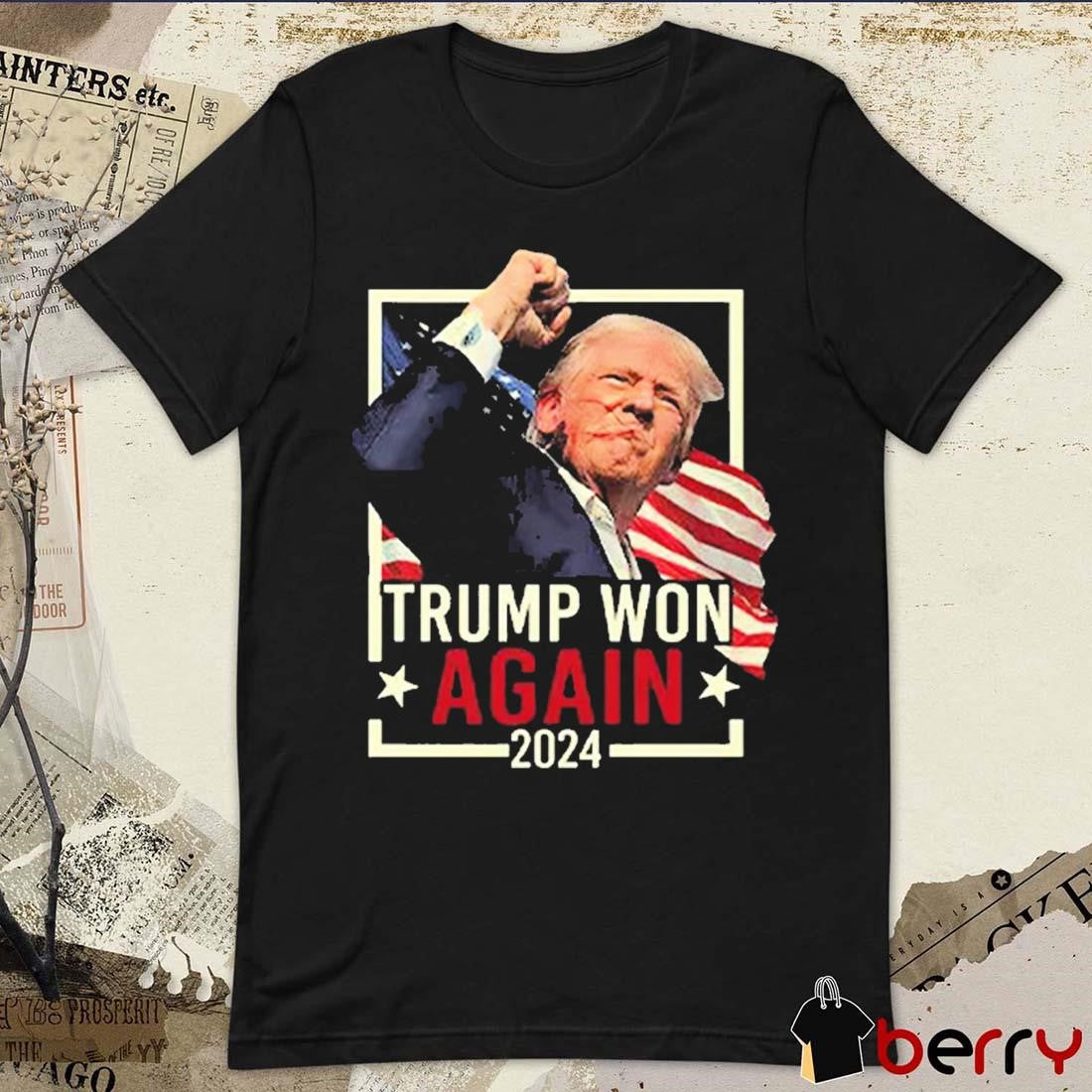 Donald Trump Shot Won Again Election 2024 Retro t-shirt
