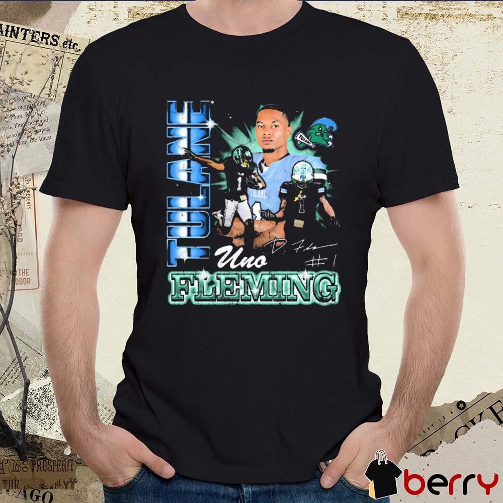 Dontae Fleming #1 Tulane Green Wave 90’S Signature Graphic t-shirt