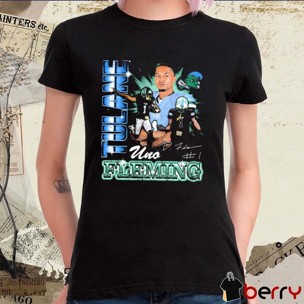 Dontae Fleming #1 Tulane Green Wave 90’S Signature Graphic t-shirt