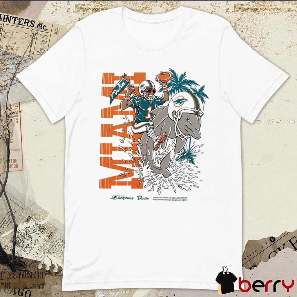 Duvin x Miami Dolphins Cream Have A Flippin Good Time With The Miami t-shirt