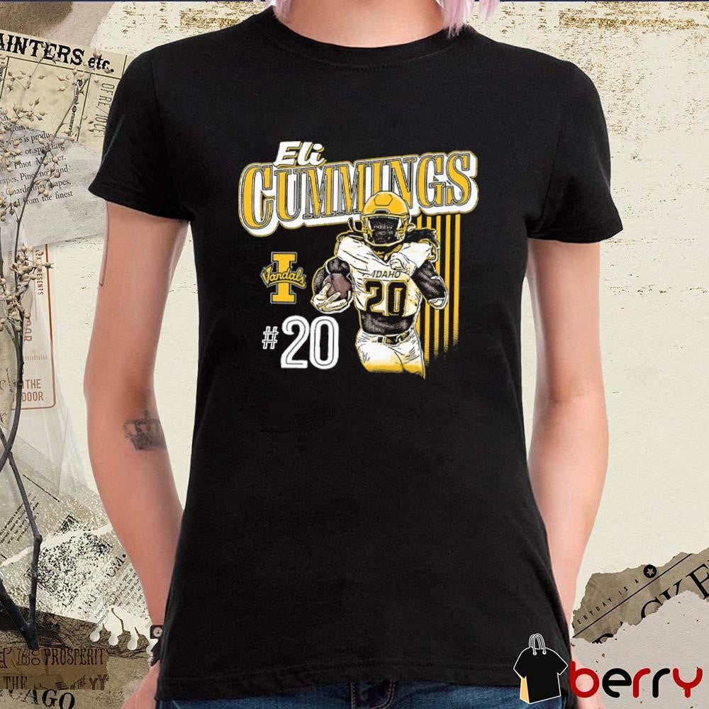 Elisha Cummings #20 Idaho Vandals Illustrated Graphic t-shirt