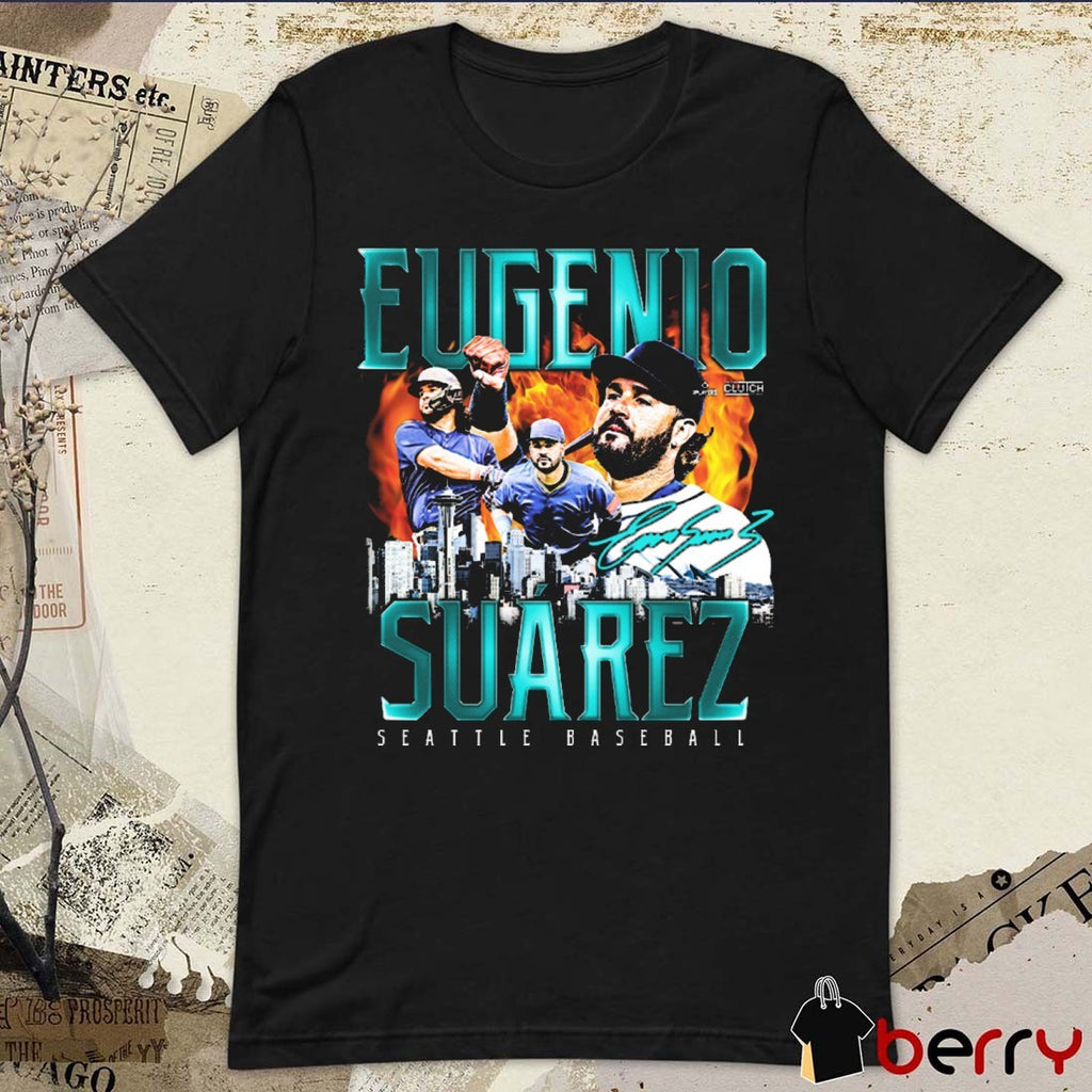 Eugenio Suarez Retro Flair Seattle Mariners MLB Baseball Signature Graphic t-shirt
