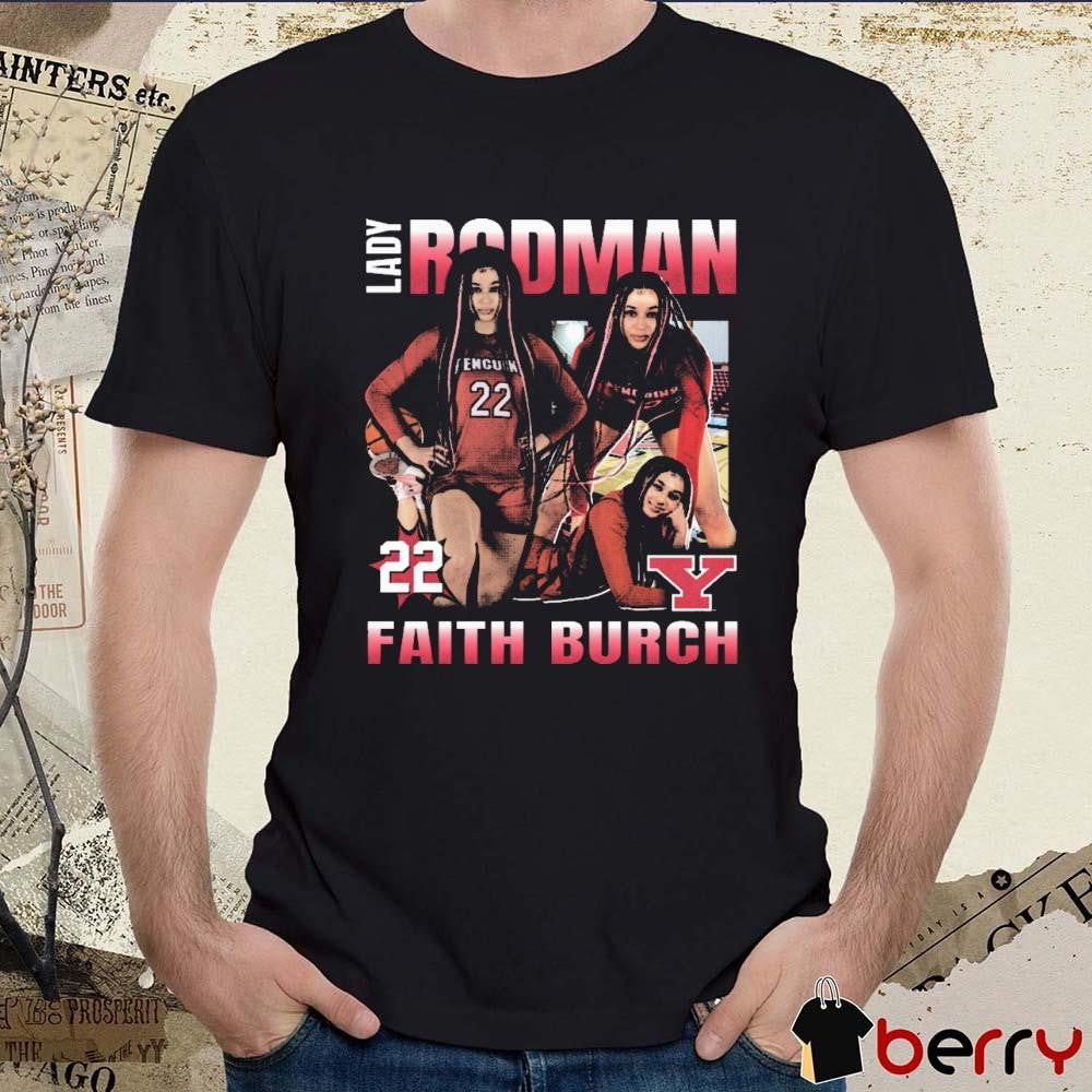Faith Burch Youngstown State Penguins Lady Rodman 90s Graphic t-shirt