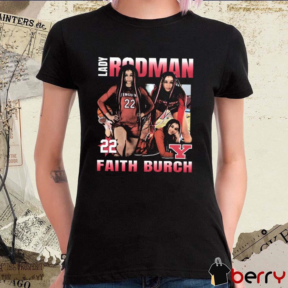 Faith Burch Youngstown State Penguins Lady Rodman 90s Graphic t-shirt