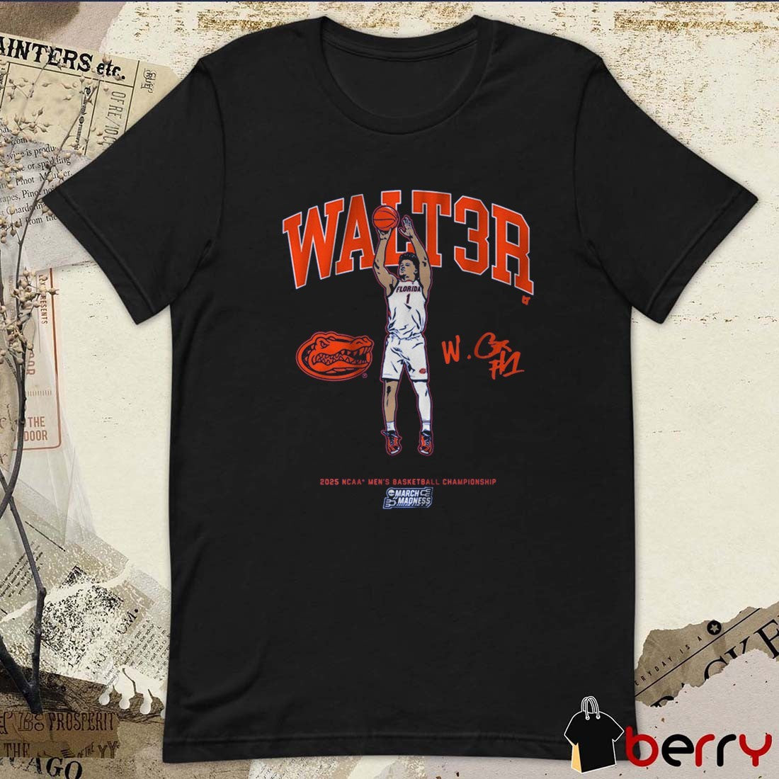 Florida Gators Walter Clayton Jr. WALT3R NCAA Men’s Basketball Championship March Madness 2025 Signature Graphic t-shirt