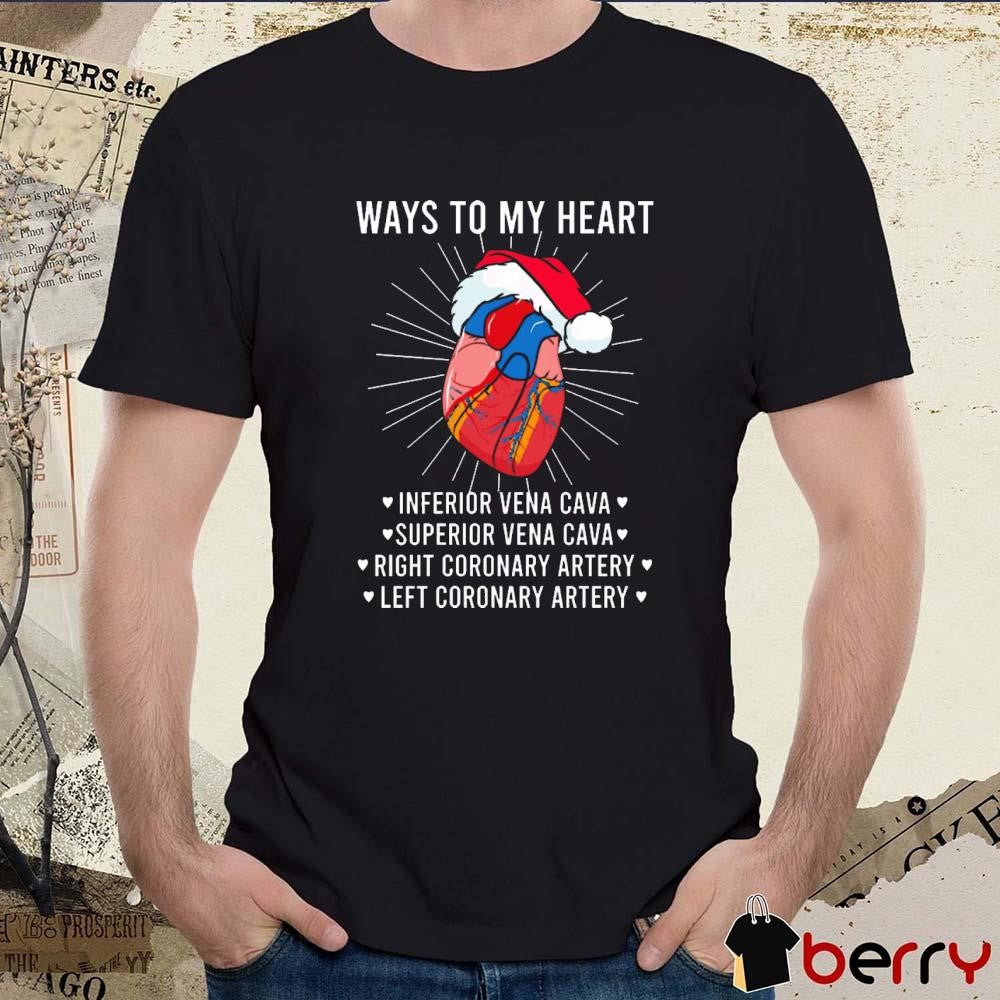 Funny Cardiologist Way To My Heart Inferior Vena Cava Superior Vena Cava Right Coronary Artery Ugly Christmas Sweaters 2024 t-shirt