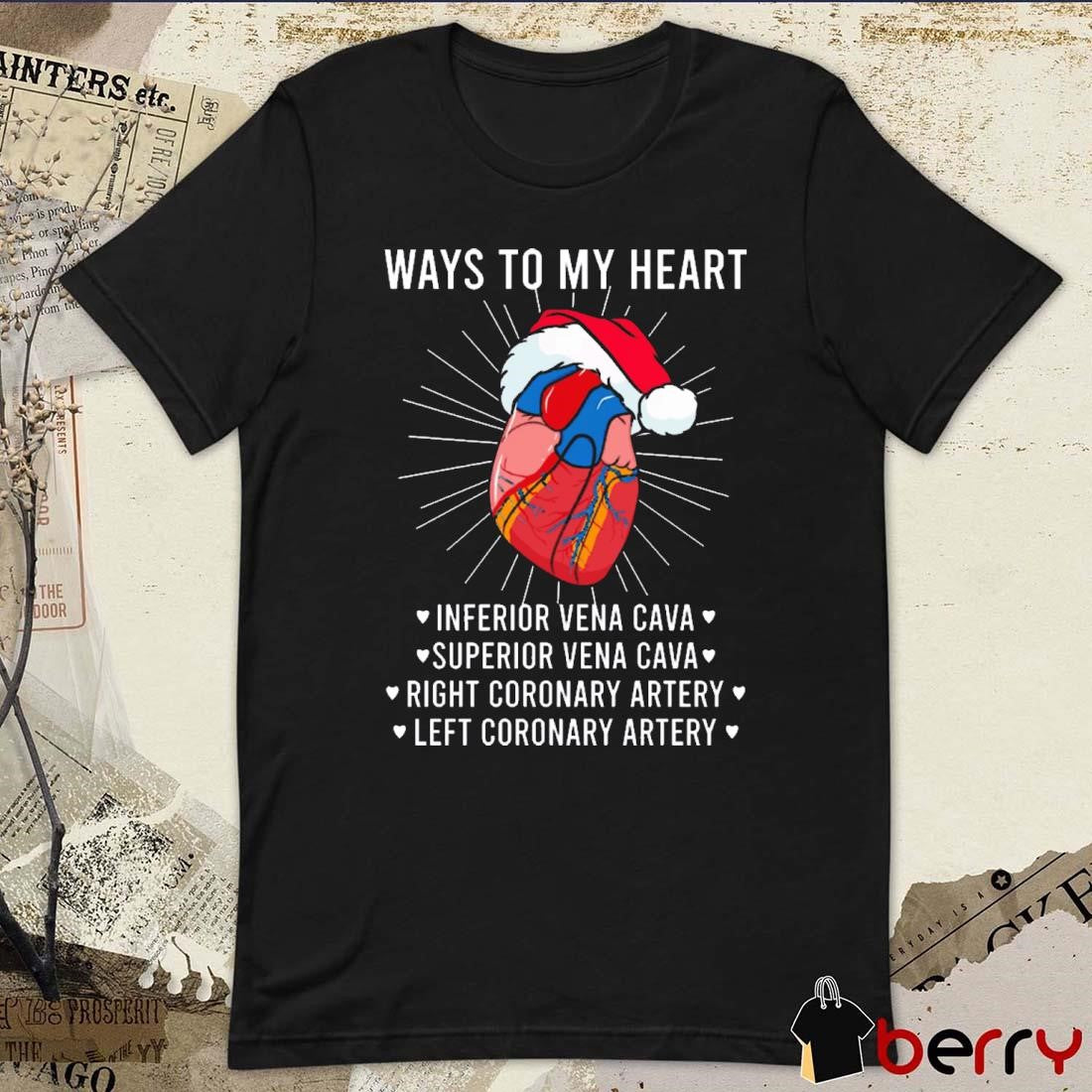 Funny Cardiologist Way To My Heart Inferior Vena Cava Superior Vena Cava Right Coronary Artery Ugly Christmas Sweaters 2024 t-shirt