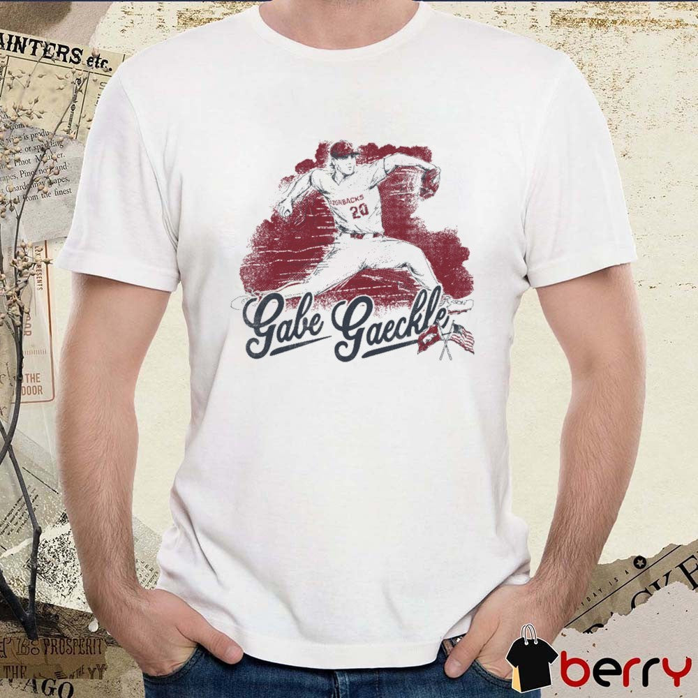 Gabe Gaeckle Pitcher Arkansas Razorbacks Baseball NCAA Graphic t-shirt