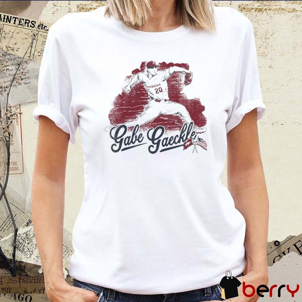 Gabe Gaeckle Pitcher Arkansas Razorbacks Baseball NCAA Graphic t-shirt