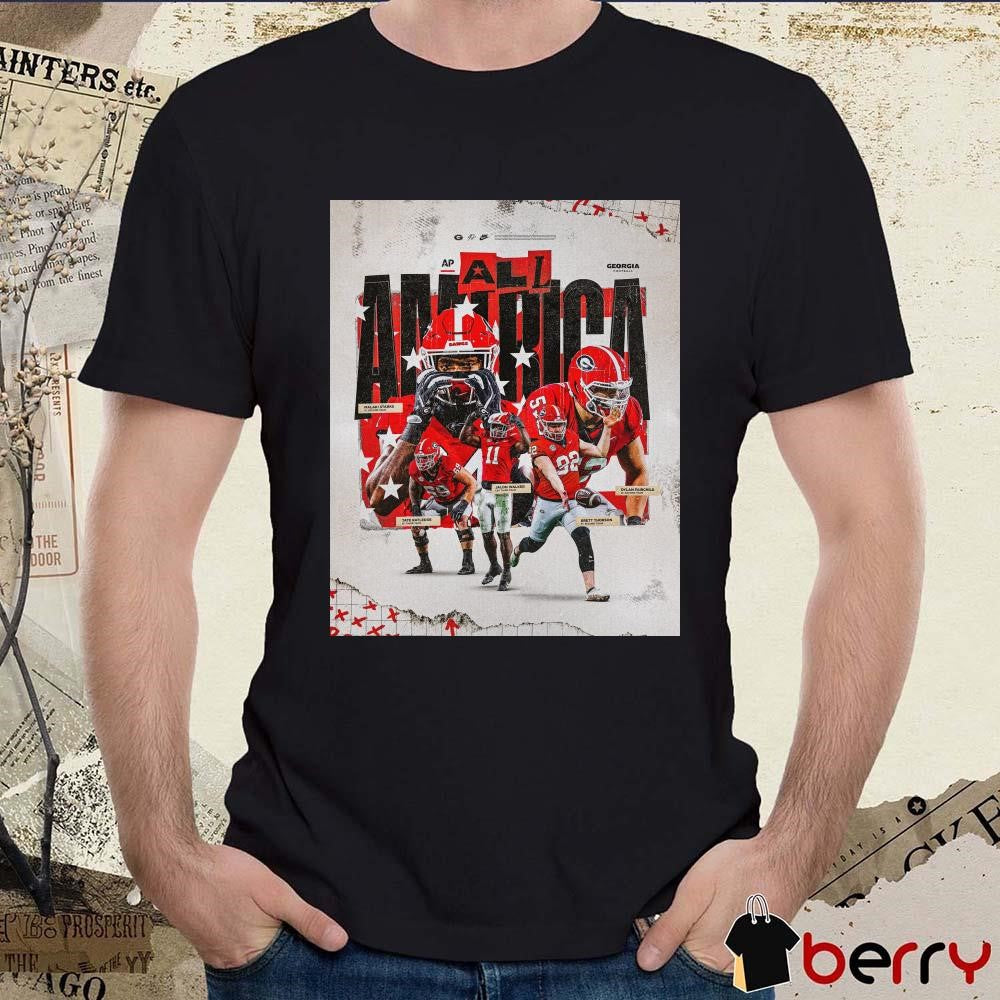 Georgia Bulldogs Five Dawgs Starks Ratledge Walker Thorson Fairchild AP All-America Team Poster t-shirt