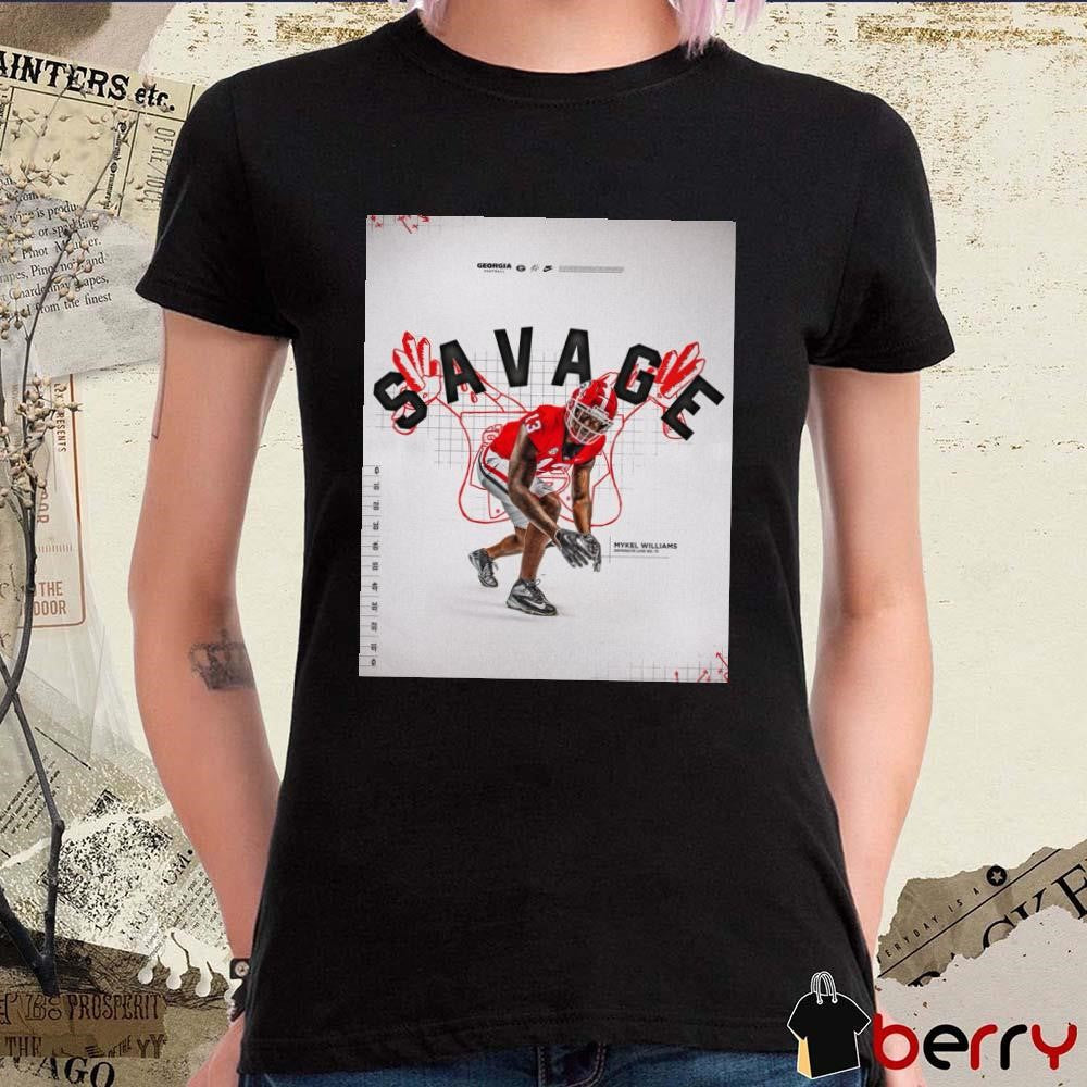 Georgia Bulldogs Football Mykel Williams Defensive Lineman Savage GoDawgs Poster t-shirt